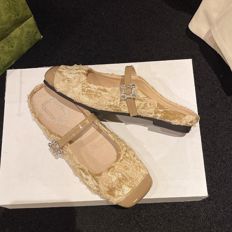 

Flat heel bag head Mary Jane cool slippers women s new sequined Buling temperament sandals with skirt half slippers 42