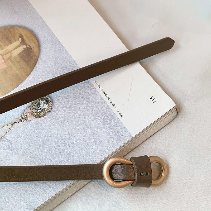 Fashionable Women's Decorative Waist Belt With Round Gold Buckle For Dresses And Casual Wear