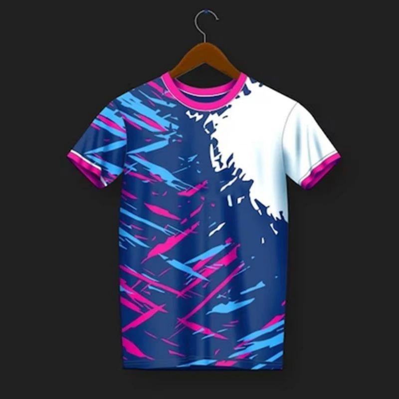 Summer Men's Breathable Round Neck Personalized Graffiti Printed