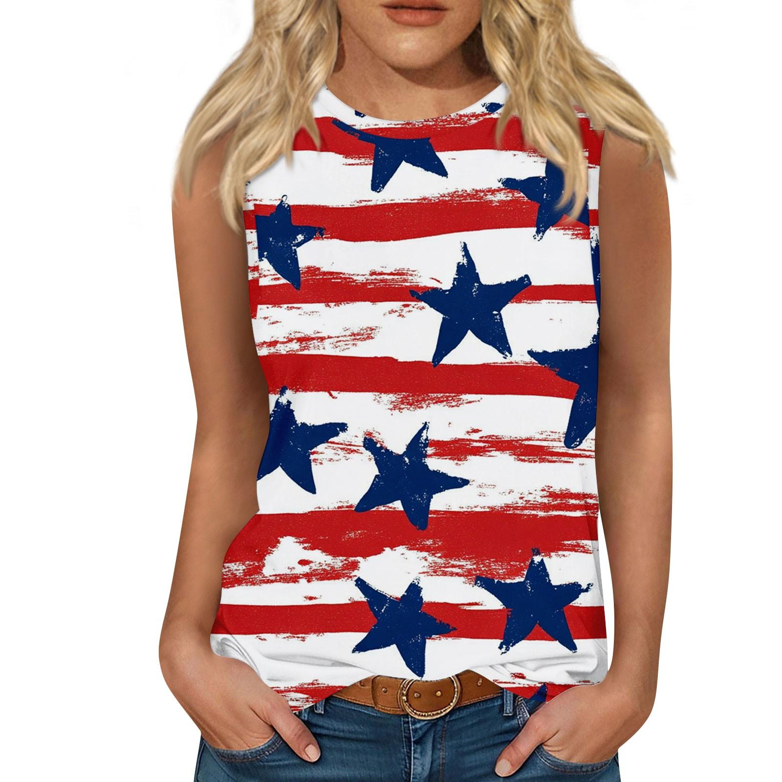 

Women s Casual Round Neck Printed Sleeveless Vest Tops Vest L