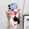 ReZero Rem Ram Jelly Double layer White Mobile Phone Case for iPhone 17 16 15 14 13 12 11 Air Pro Max Plus Protective