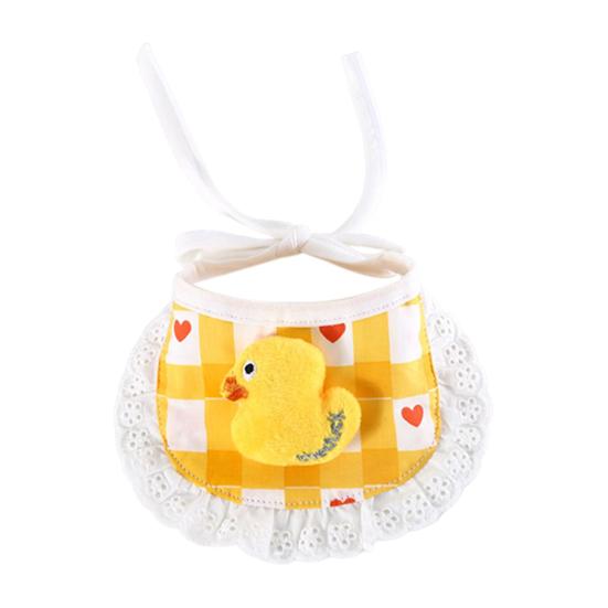 Pet Saliva Bib Cartoon Ornament Wear Resistant Cotton Adorable Small Dogs Cats Saliva Neckerchief Decor for Outdoor