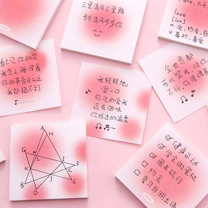 50 de coli/buc Bloc de notițe auto-adeziv de culoare degradată Bloc de note cu puncte roșii Imprimări Bloc de note pentru personalul, studenți, caiete, blocnote de scris