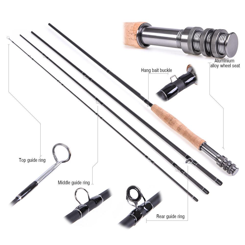 Protable Carbon Fiber Fly Fishing Rod Telescopic Pole Tackle Accessory #7 8
