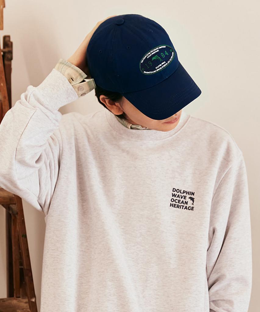 DOLPHIN WAVE APPAREL Oval Dolphin Ball Cap Deep Blue