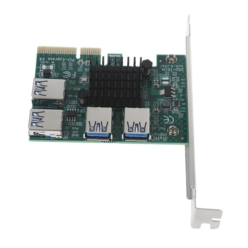 PCI-e 1 to PCIE 4 PCI-express Adapter 4x to 16x Mining r Card 1 to 4 USB 3.0 Multiplier Card for  Mining