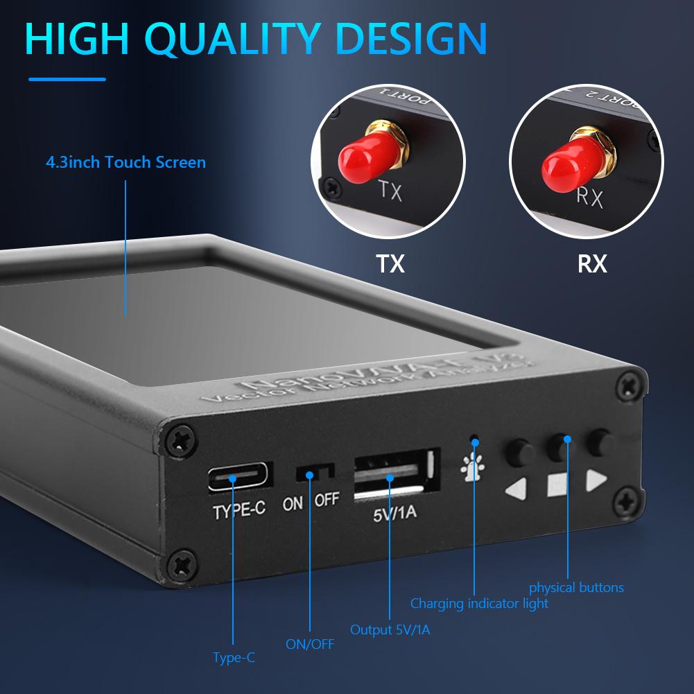 NanoVNA-F V3 Vector Network Analyzer 801 Scan Points 1MHz-6GHz VNA Analyzer with 4500mAh for S-Parameters VSWR Phase Delay