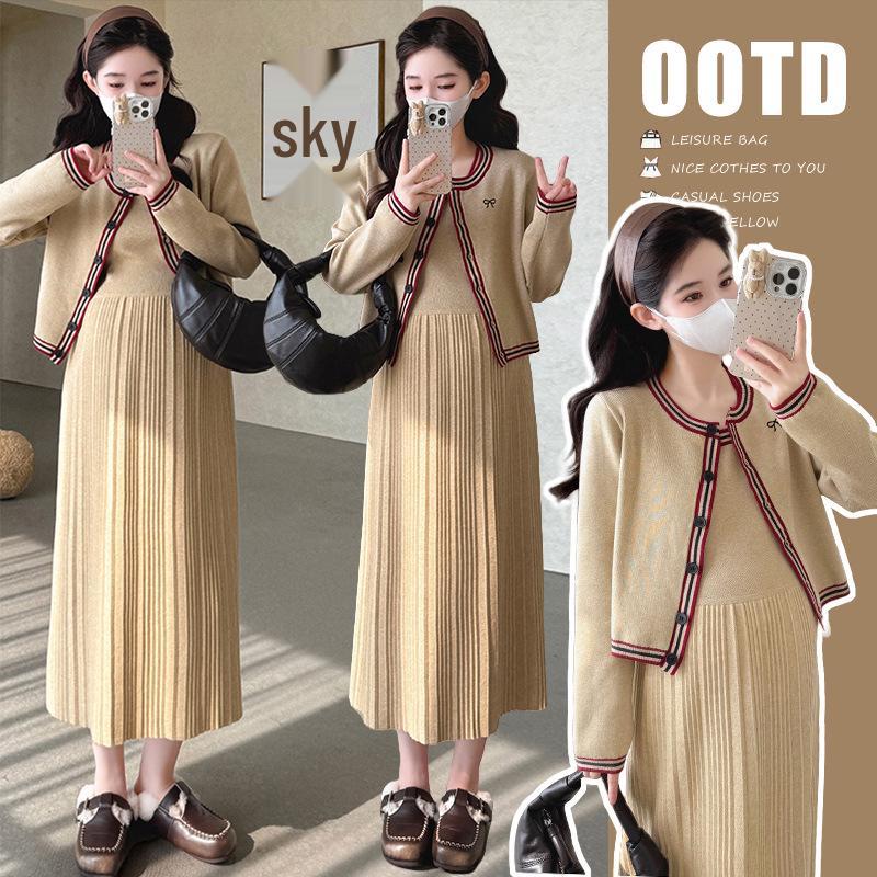 2026 Early Spring High-End Knit Vest & Cardigan Two-Piece Dress Set XL