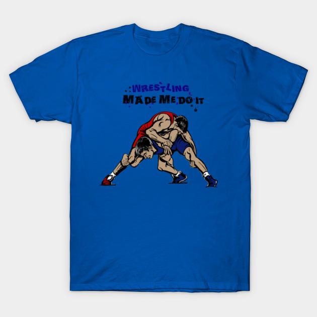 Summer Fashion Clothing Tshirt Wrestling Made Me Do It Print Men Solid Color Slim Fit Short Sleeve Tops
