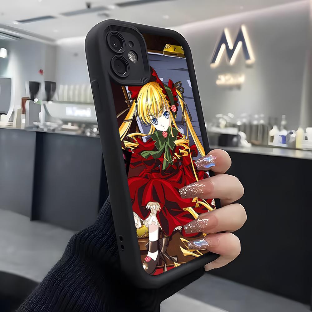 Rozen Maiden Phone Case For IPhone Air 17 Pro Max 16 E 15 14 Pro Max 13 12 11 Mini Plus Soft Silicone Black Cover