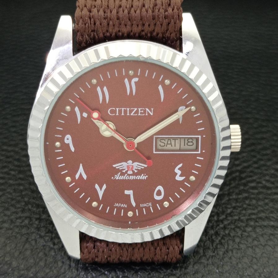 Generalüberholte Automatikuhr Citizen 8200 Japan mit arabischem rotem Zifferblatt a427244-2 QRL-a427244