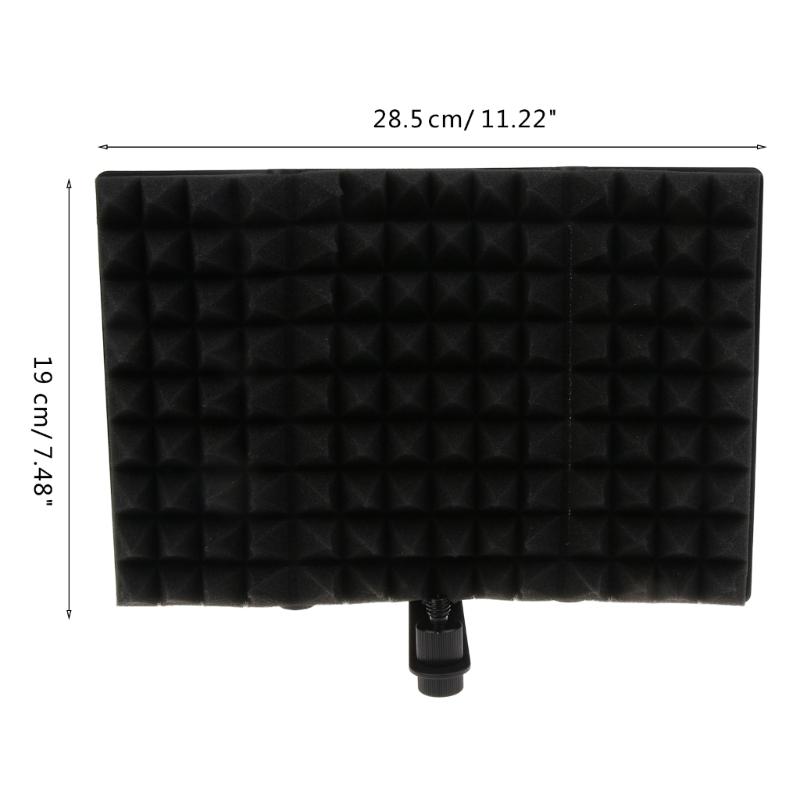 Microphone Isolation Shield Studio Recording Shield High Density Reflection Filter Foam Soundproof Microphone Shield