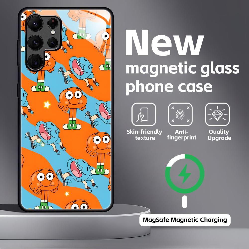 The Amazing World of Gumball  Phone Case For Samsung S25 S24 S23 S22 S21 S20 Plus Ultra Note20 Glass Magnetic Case