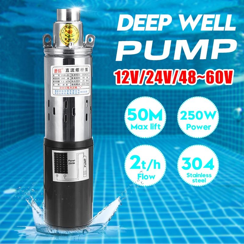 12V/24V/48-60V High Lift Solar Submersible Water Pump Agricultural Irrigation Deep Well Pump High Pressure DC Pump 80m