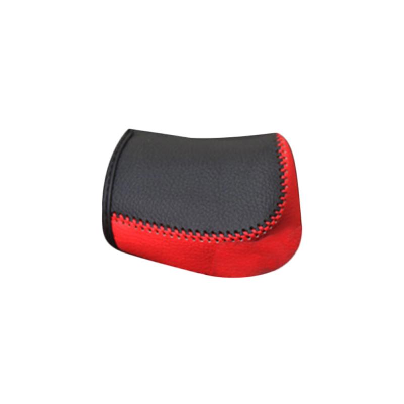 Car Gear Shift Knob Cover Leather Hand Sewing Gear Shift Knob Cover for Honda Civic 2016-2018