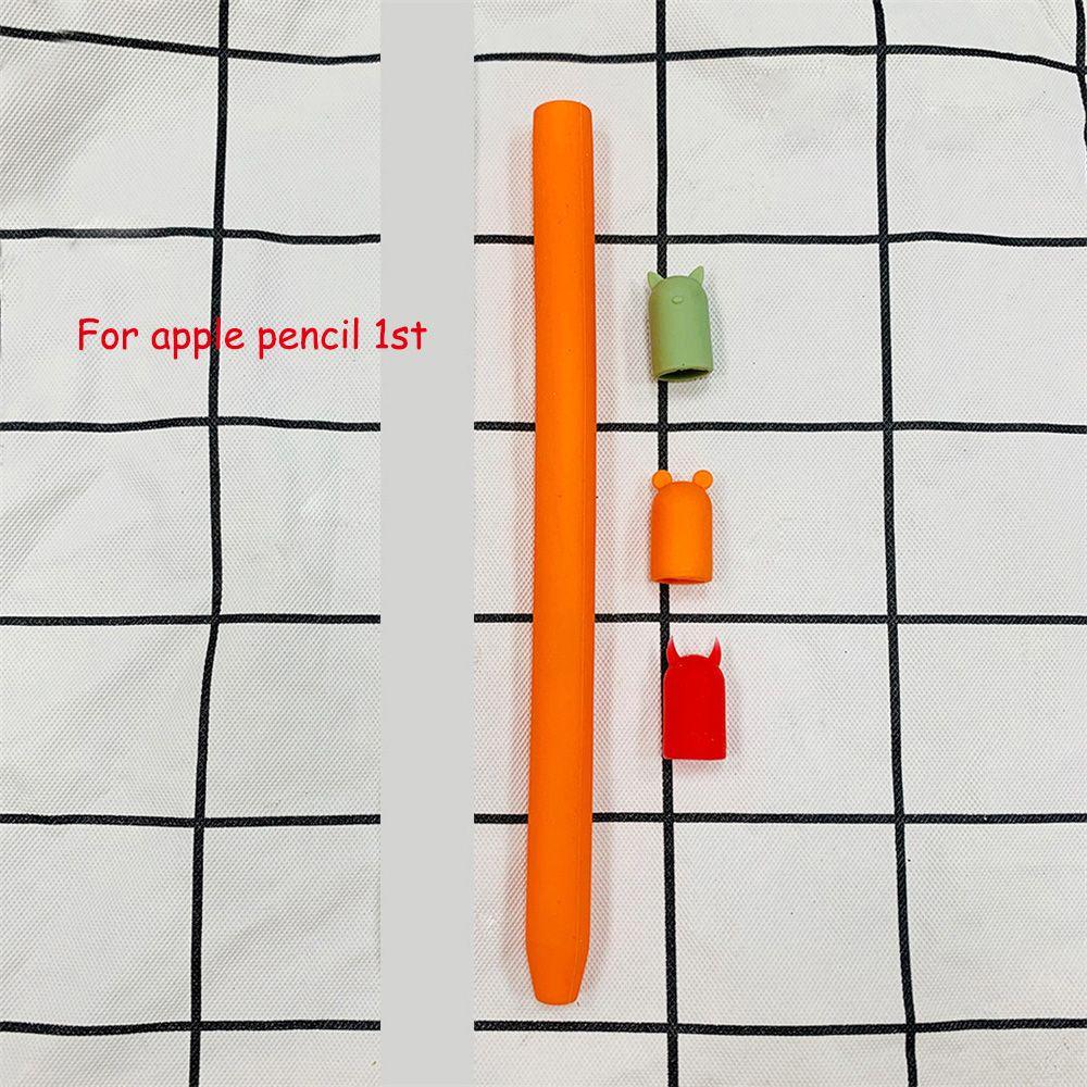 

Silicone For Apple Pencil 1 2 Stylus Cover For Apple Pencil Case Protective Cover Anti-scratch Case orange-For apple pencil 1st