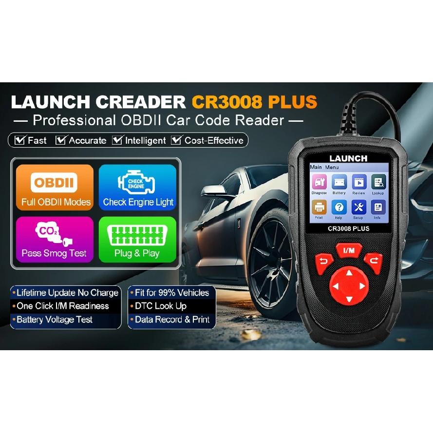 LAUNCH CR3008 PLUS OBD2 Skener Diagnostické Nástroje Motoru a Baterie Auto Čtečka Chybových Kódů Skenování Doživotní Bezplatná Online Aktualizace