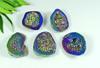 25-30MM Rainbow Titanium Aura Agate Druzy Fancy Loose Gemstone 5Pcs Lot SY-113