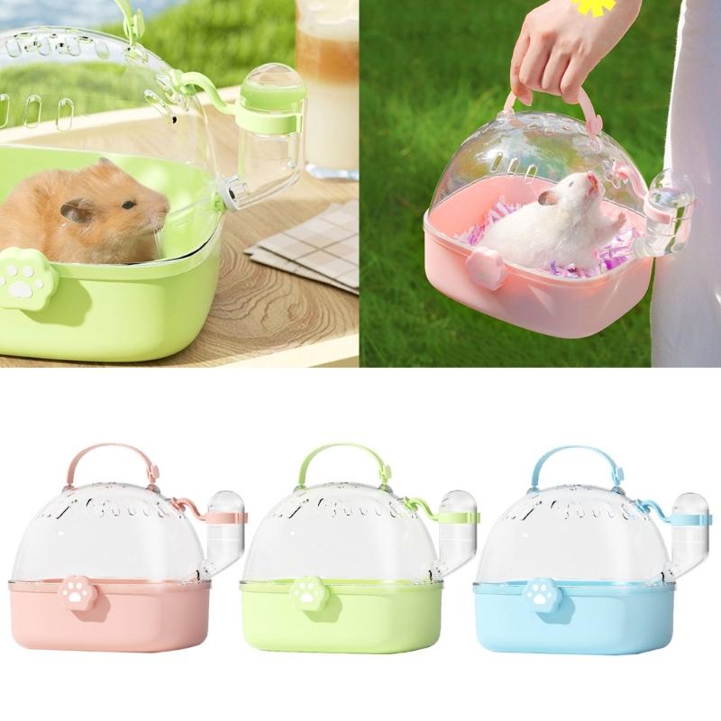 Pet Carriers Cage Portable Cage Hamster Bird Carrier Cage Outgoing Outdoor Travel Pet Hamster Cage with Water Bottle