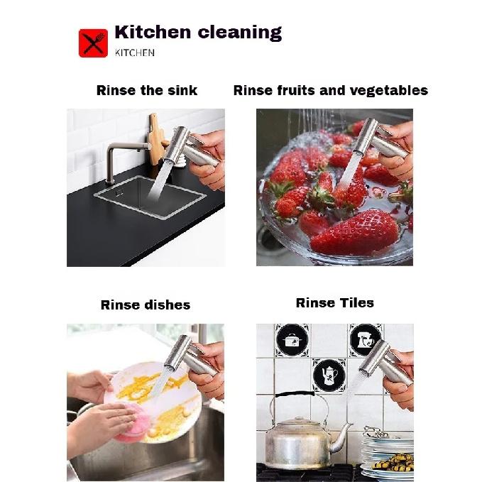 Stainless Steel Handheld Toilet Bidet Sprayer Set Self Cleaning Hand Bidet Faucet Shower Head For Bathroom