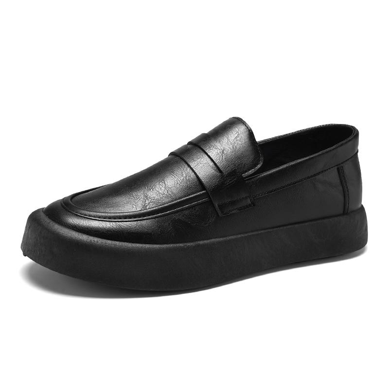

New men s anti-slip flat shoes, business casual leather shoes, loafers, and versatile small leather shoes for banquets 39