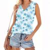 Dámský módní ležérní letní top bez rukávů s výstřihem do V a květinovým potiskem