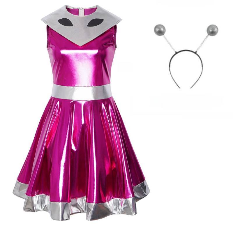 

Robot Metal Dress With Neon Colors For Cosplay And Streetwear Fans Adult M фиолетовый