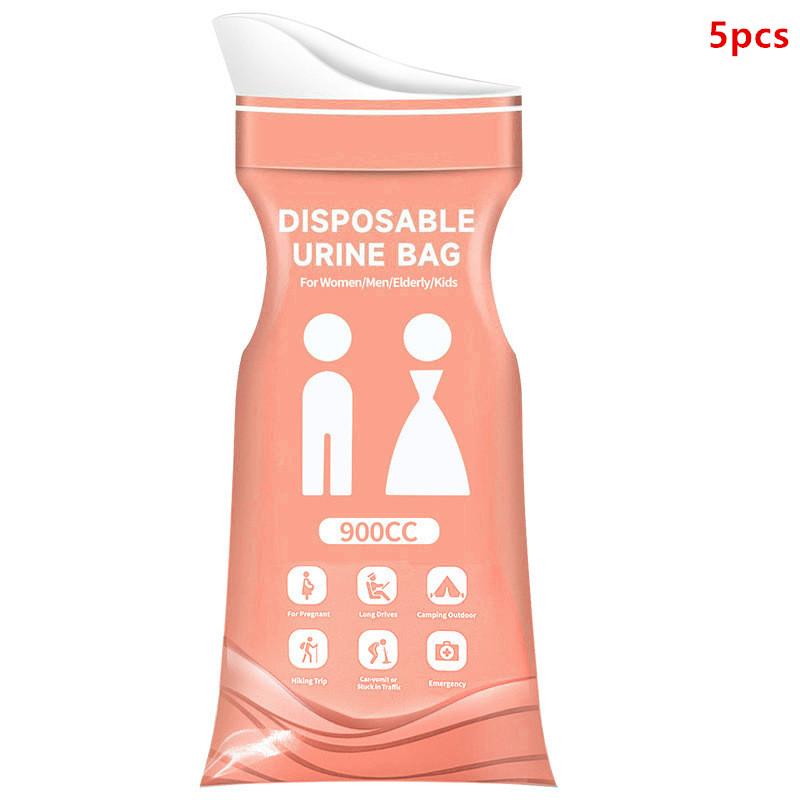 5 Pcs Outdoor Emergency Urine Bags 900ml Disposable Travel Mobile Toilet Portable Urinal Bag For Female Baby Male Vomiting Bag