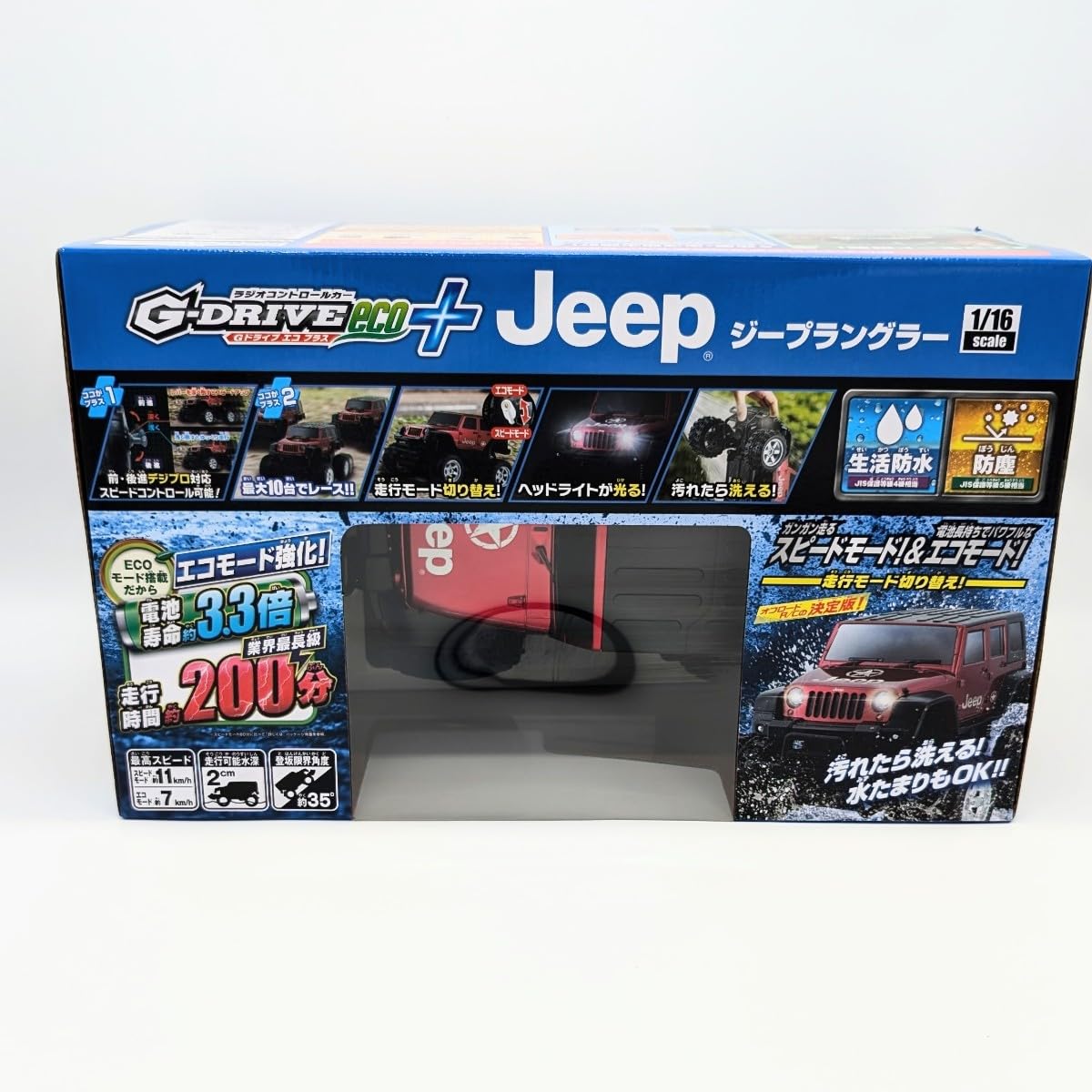 

CCP Jeep Wrangler radio controlled metallic running time 200 waterproof G-DRIVE eco+ car, 1/16 scale, red, minutes,