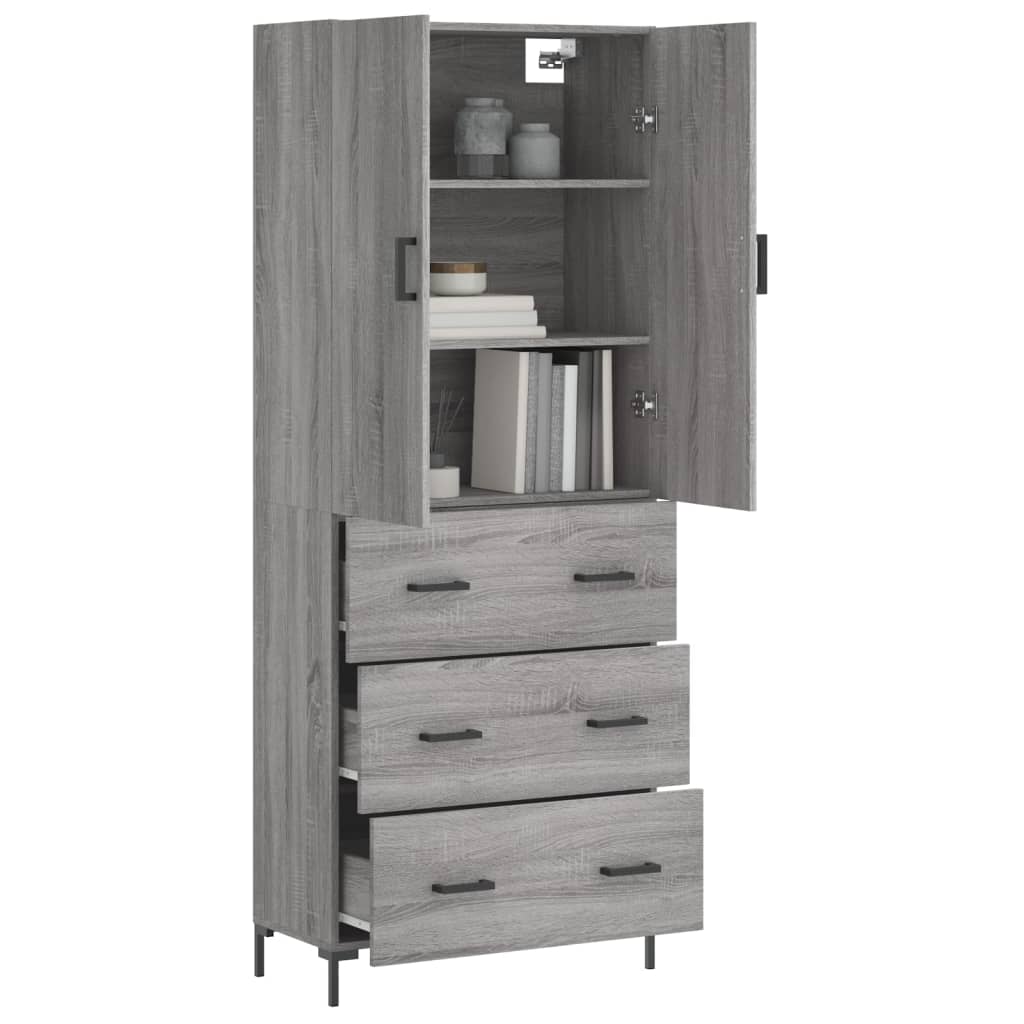 Highboard Grey Sonoma 69.5 x 34 x 180 cm Particleboard