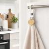Wall Mounted Stainless Steel Towel Clips with Cotton Rope Bathroom Organizer Multi Functional Storage Hooks for Bathroom Kitchen Home Use