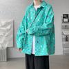 Perforated Design, Long Sleeved Shirt, Loose Casual Shirt for Teenagers and Students