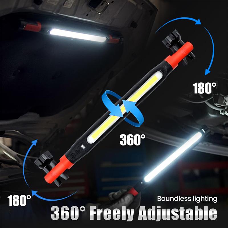 High Lumen Rechargeable LED Work Light For Car Emergency Automotive Repair Light Charging Flashlight With Hooks Magnetic Base