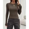 Women's Clothing Winter Y2K Slim Long Sleeve Top Tshirt