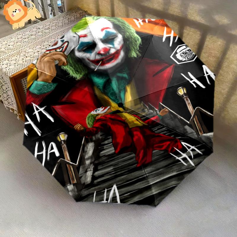 Joker'S Many Faces Folding Umbrella Suitable For All Seasons Durable Three Folds Sun Umbrella Printing