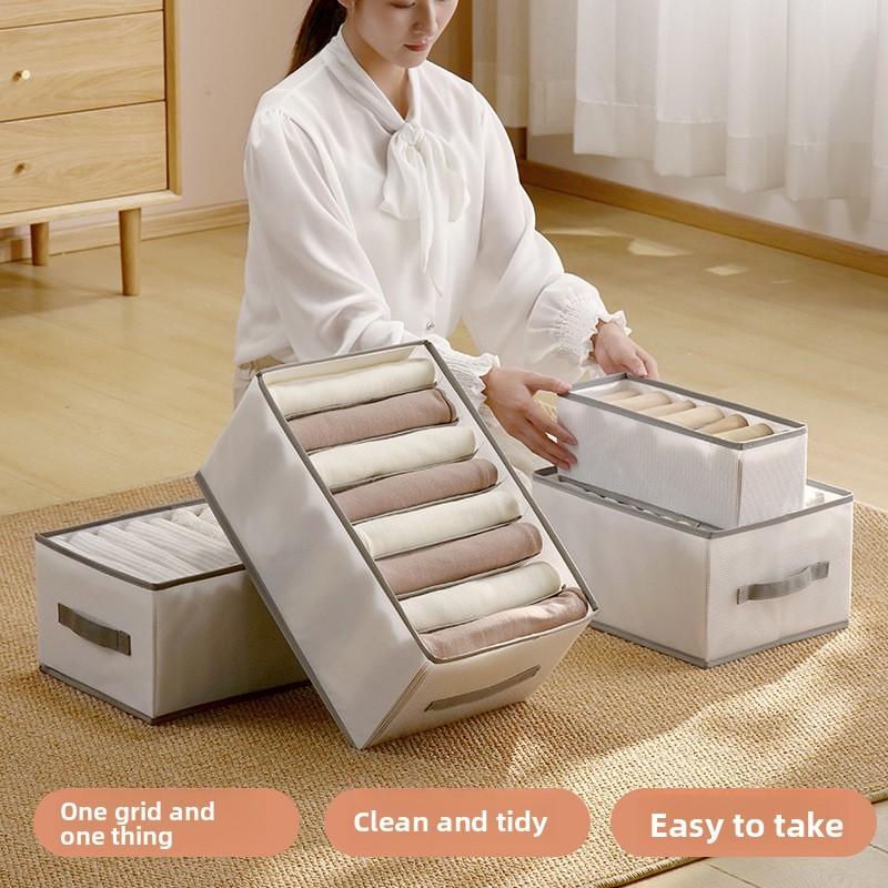 Modern Foldable Clothing Storage Bin With Handles For Bedroom Closet Organization