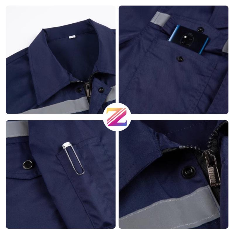 Summer Reflective Polyester Cotton Workwear Set for Men and Women