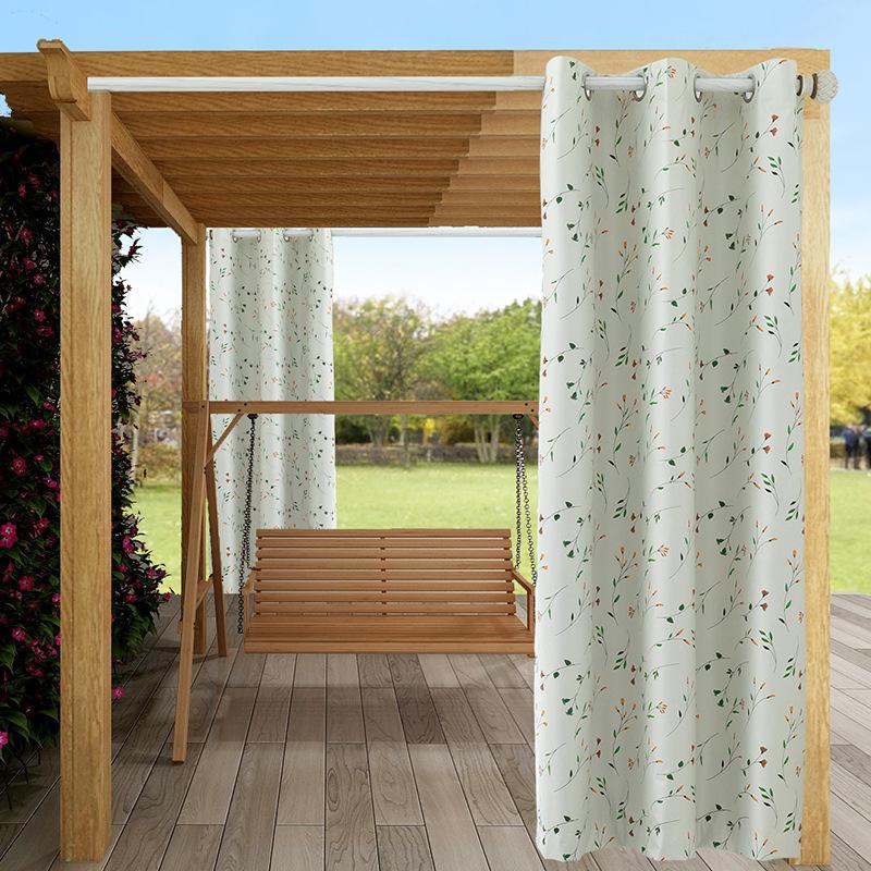 Outdoor Waterproof Blackout Curtains Balcony Blackout Curtains Waterproof And Oil-Proof Printed Curtains Finished Products