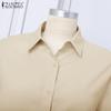 ZANZEA Women Turn Down Collar Loose Long Sleeve Button Blouse