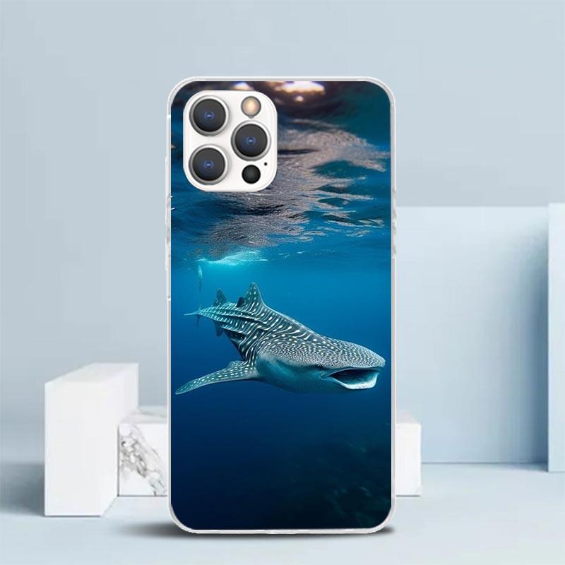 Ocean Whale Shark Soft Cover for iPhone 16 17 Air 15 14 Pro Max 16E Phone Case 13 Mini 12 11 7 SE 8 Print Pattern Fit Cases 16 1