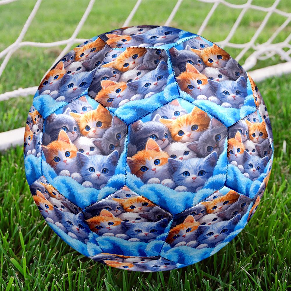1pc Cuddly Kittens Blanket Theme Soccer Ball Football, Size 5, Lightweight PVC, Outdoor Training Soccer Ball,Gift c65141