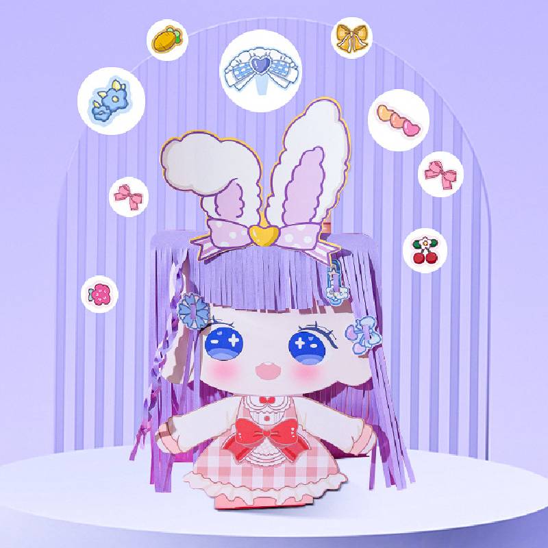 Diy Children Modeling Handmade Paper Cut Toy Hairdresser Doll Dress Creative Up