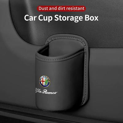 Lederen Auto Deur Bekerhouder Auto Stoel Drankrek Opbergbak Voor 159 Giulietta Giulia 147 Mito 166 GT Stelvio F1