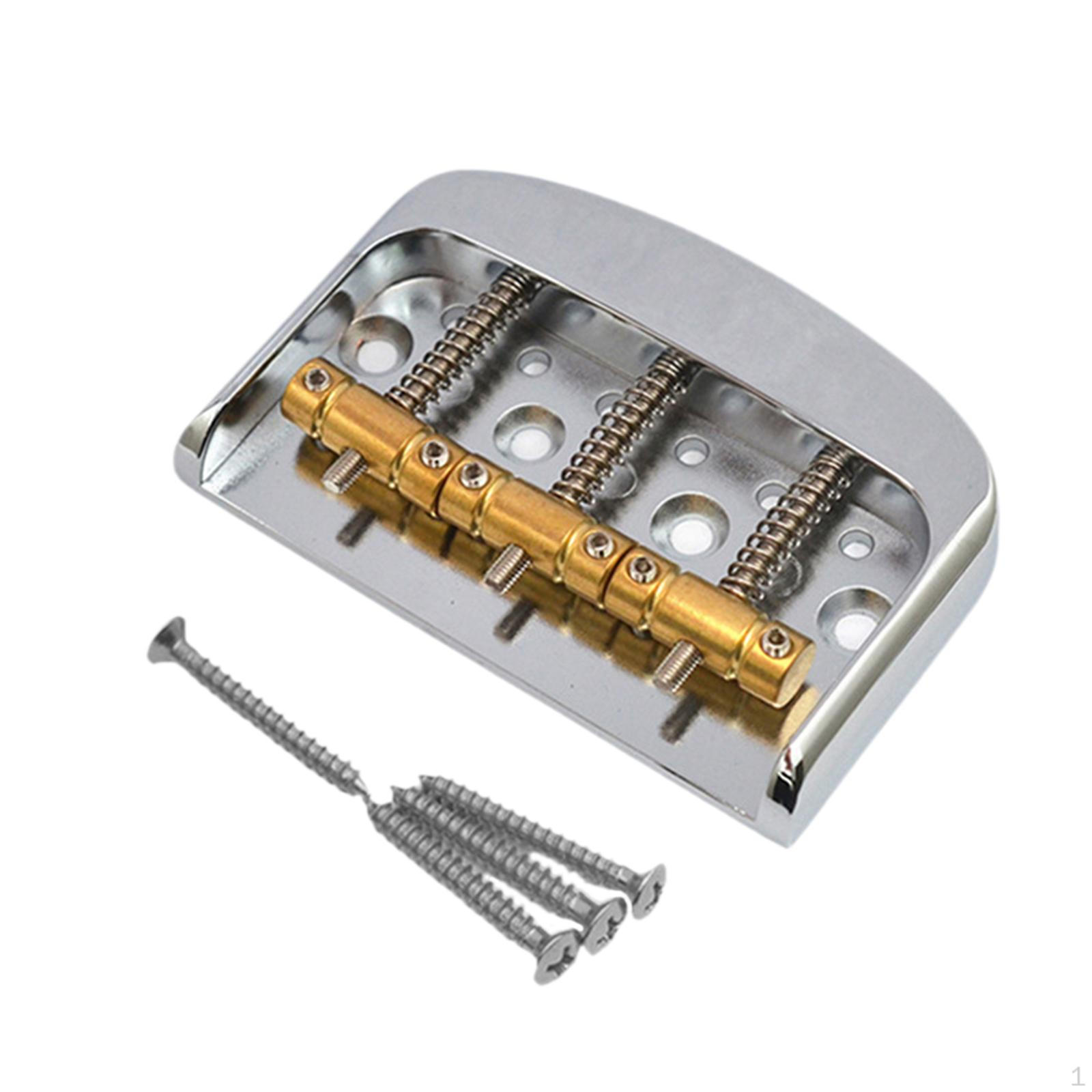 

Electric Guitar Bridge Accessories with Mounting Screws and Wrench Zinc Alloy Plate срібний