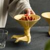 Ceramic Goose Claw Shaped High Bowl, Dessert Bowl, Dim Sum Bowl, Caviar Plate, Special Tableware for Specialty Restaurants