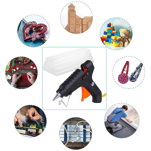 MoToNa Glue Gun, Hot Melt Glue Gun, 100W, Copper Nozzle, Super Powerful Glue Gun Set, High Temperature Type, Temperature Adjustment, Fast Preheat, Lea