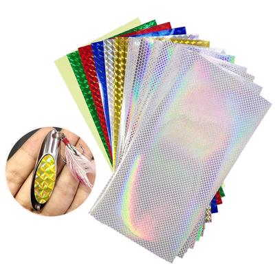 12 Stück Angelköder-Aufkleber Holografische Schuppen-Klebeband DIY Fliegenbindematerial Reflektierende Aufkleber für Süßwasserköder Spinner Wobbler