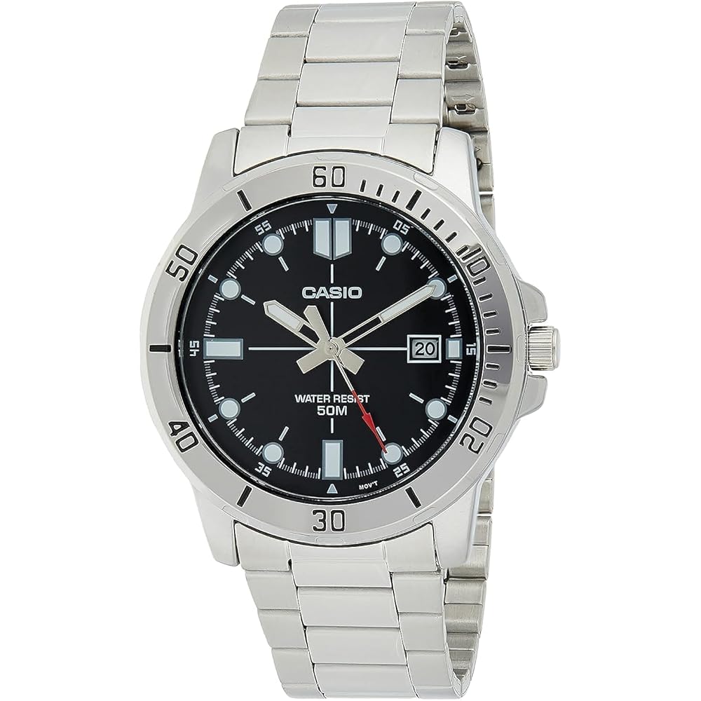 Casio MTP-VD01D-1EV Men s Enticer Stainless Steel Black Dial Casual Analog Sport Watch