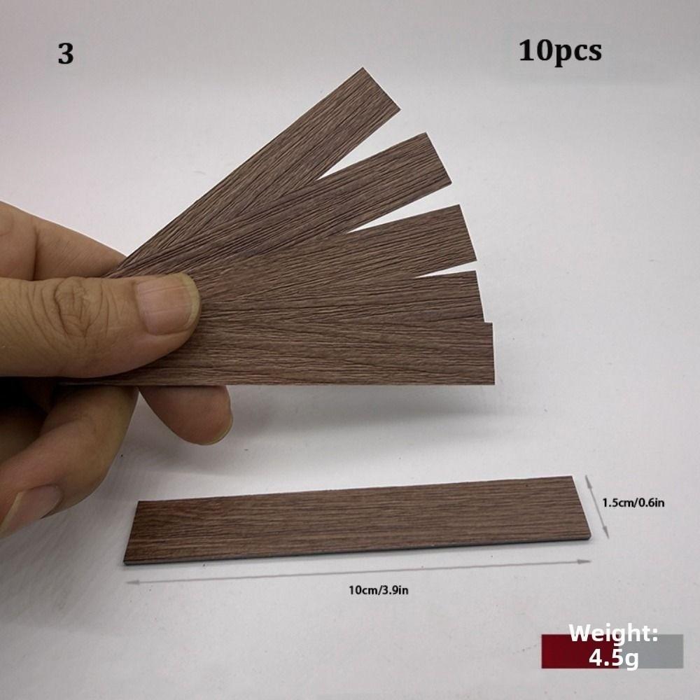 10pcs Mini Miniature Dollhouse Floor Boards PVC Multicolors Wooden Flooring 10*1.5cm Dollhouse Floor Tiles Fit 1:12 Dollhouse