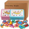 Magnetic Fishing Game Toy, 15-Piece Set for Children's Early Education and Pretend Play, Wooden with Tin Box.
